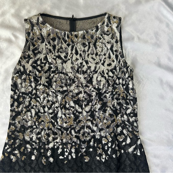 St. John Collection Metallic Pixelated Jacquard Topper Jacket and Dress Set 6 - Picture 3 of 15